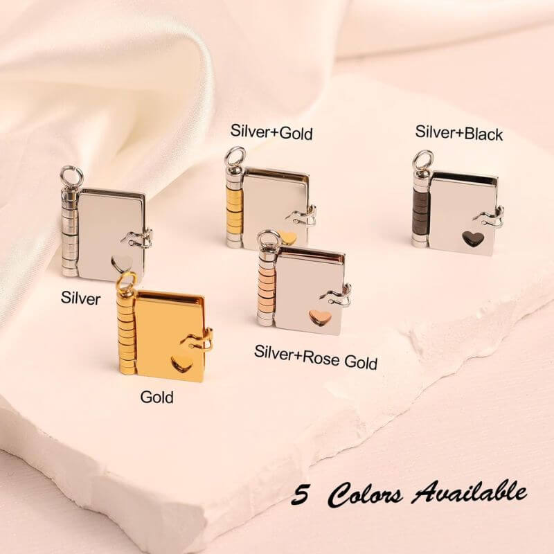 Elegant Book Pendant Necklace – Personalized Gift for Every Special Moment