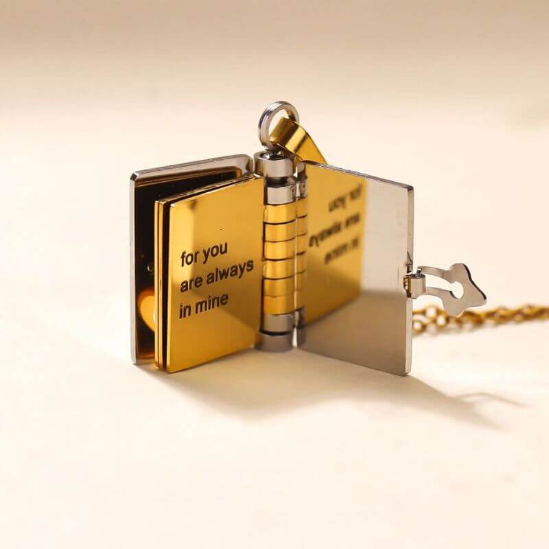 Elegant Book Pendant Necklace – Personalized Gift for Every Special Moment