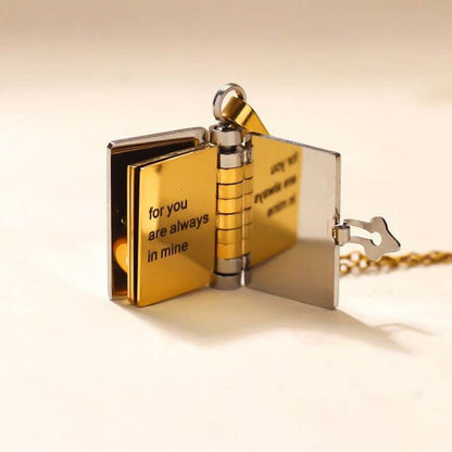Elegant Book Pendant Necklace – Personalized Gift for Every Special Moment