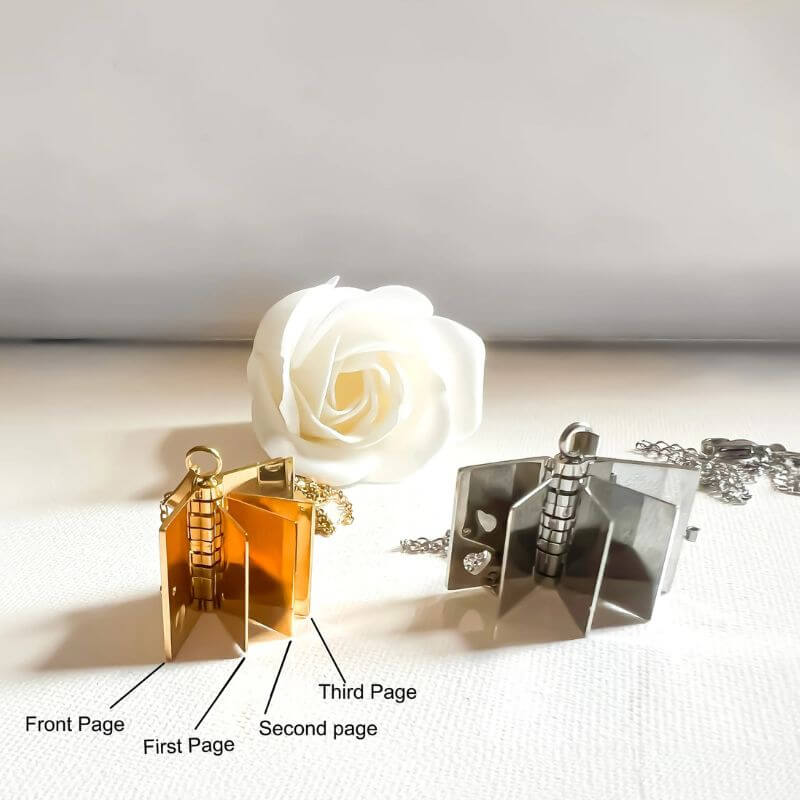 Elegant Book Pendant Necklace – Personalized Gift for Every Special Moment