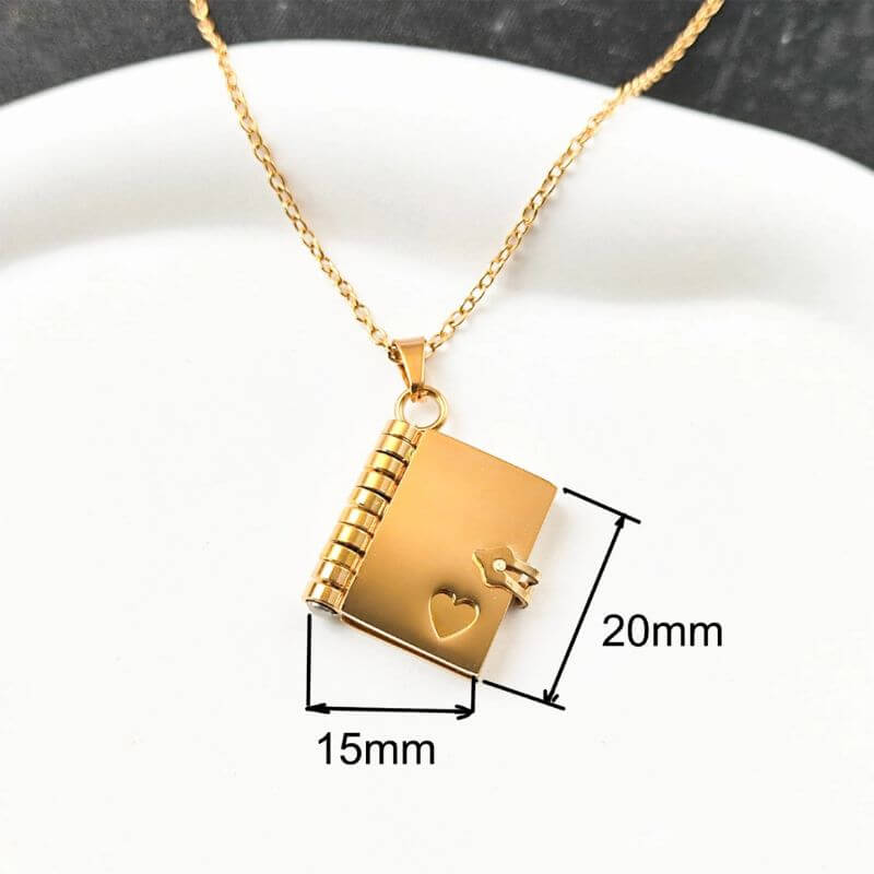 Elegant Book Pendant Necklace – Personalized Gift for Every Special Moment