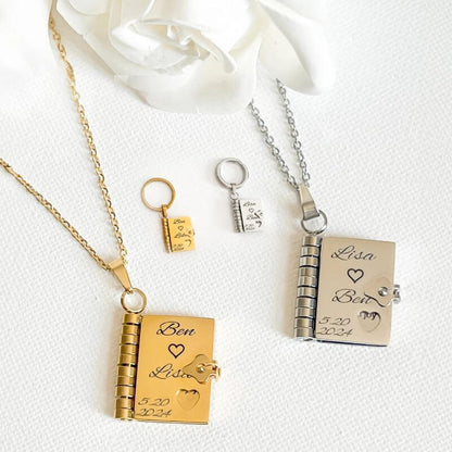 Elegant Book Pendant Necklace – Personalized Gift for Every Special Moment